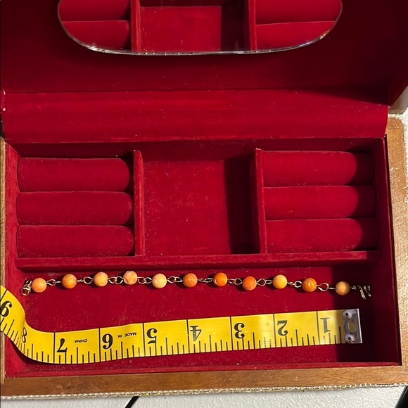 Handcrafted orange agate with copper wire bracelet - Picture 5 of 5